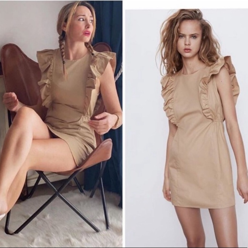 NWT ZARA BLOGGERS FAVORITE RUFFLED DRESS